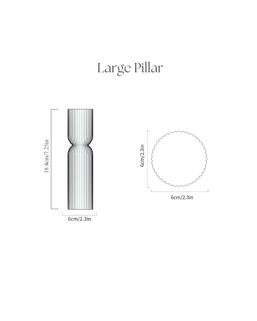 Ribbed pillar candle / Large