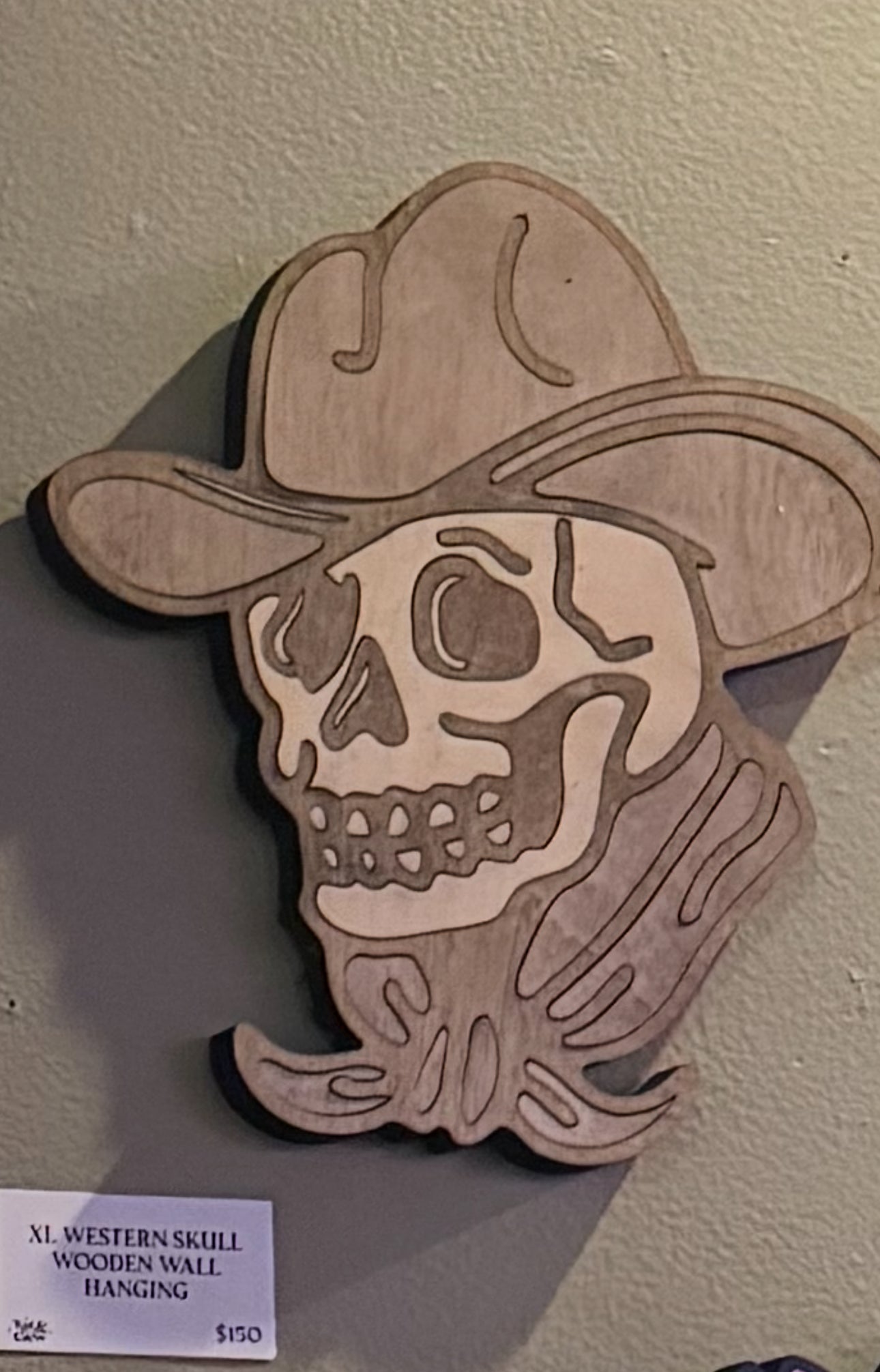 XL Western Skull Wooden Wall Hanging