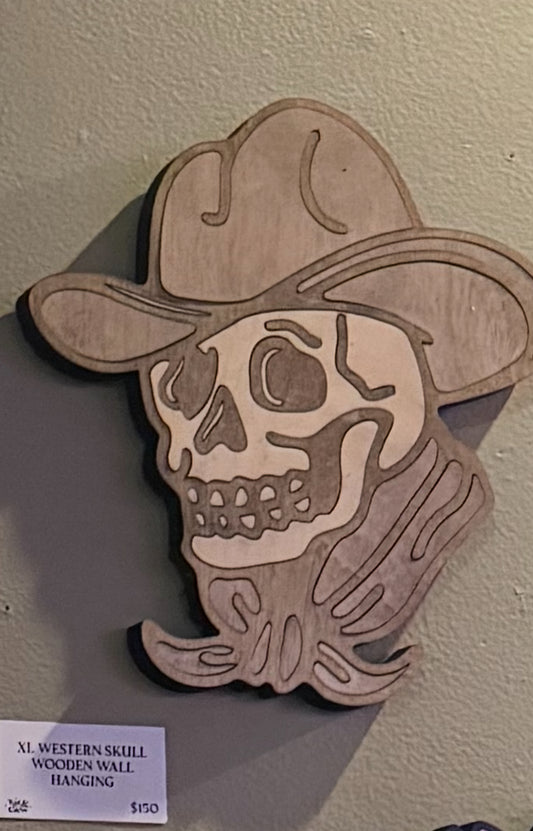 XL Western Skull Wooden Wall Hanging