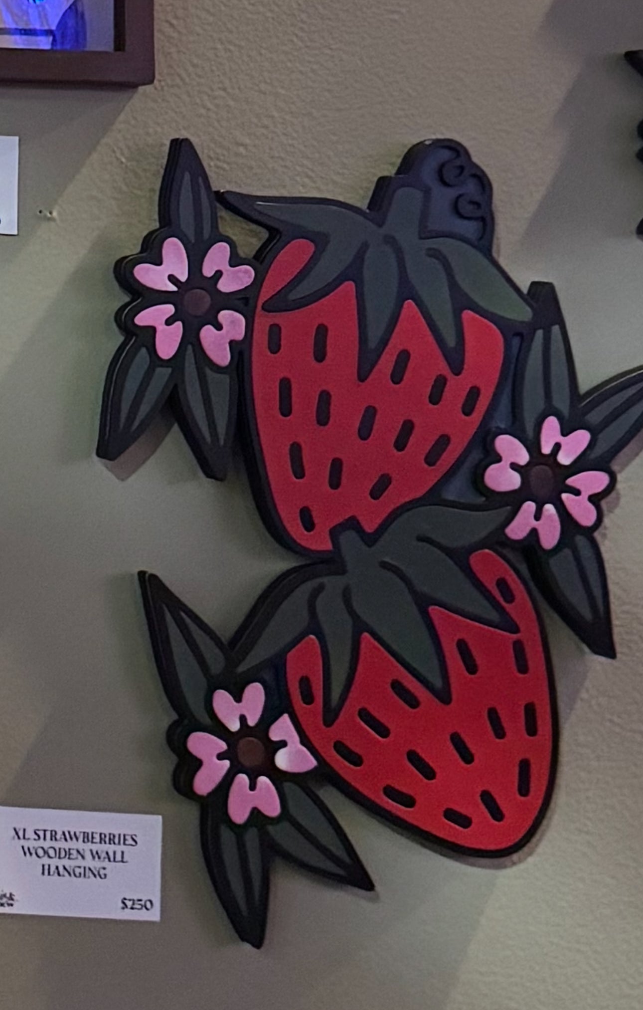 XL Strawberries Wooden Wall Hanging