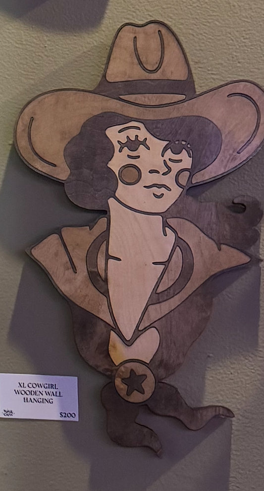 XL Cowgirl Wooden Wall Hanging