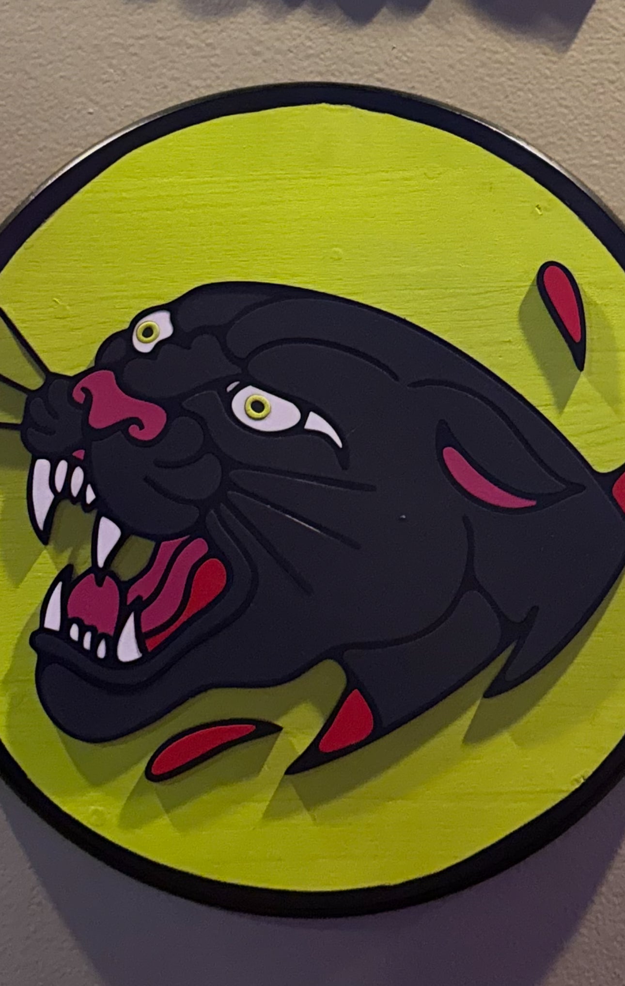 XL Neon Panther Wooden Wall Hanging