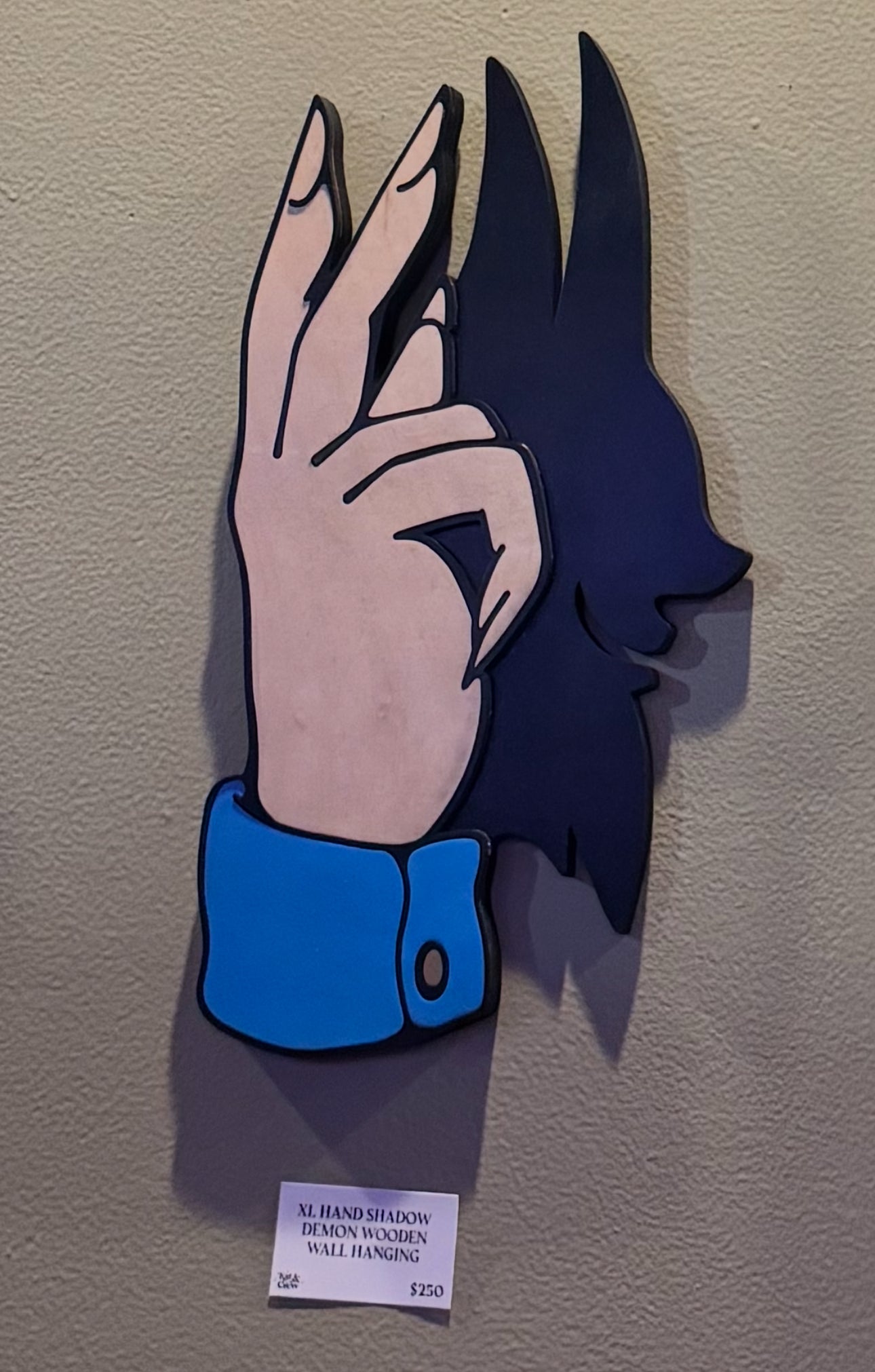 XL Hand Shadow Demon Wooden Wall Hanging