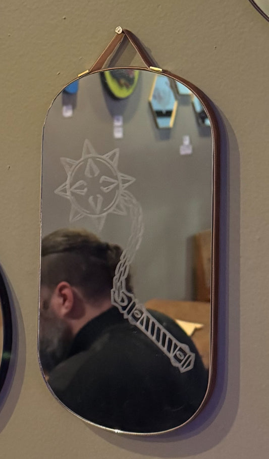 Large Flail Velvet Framed Mirror