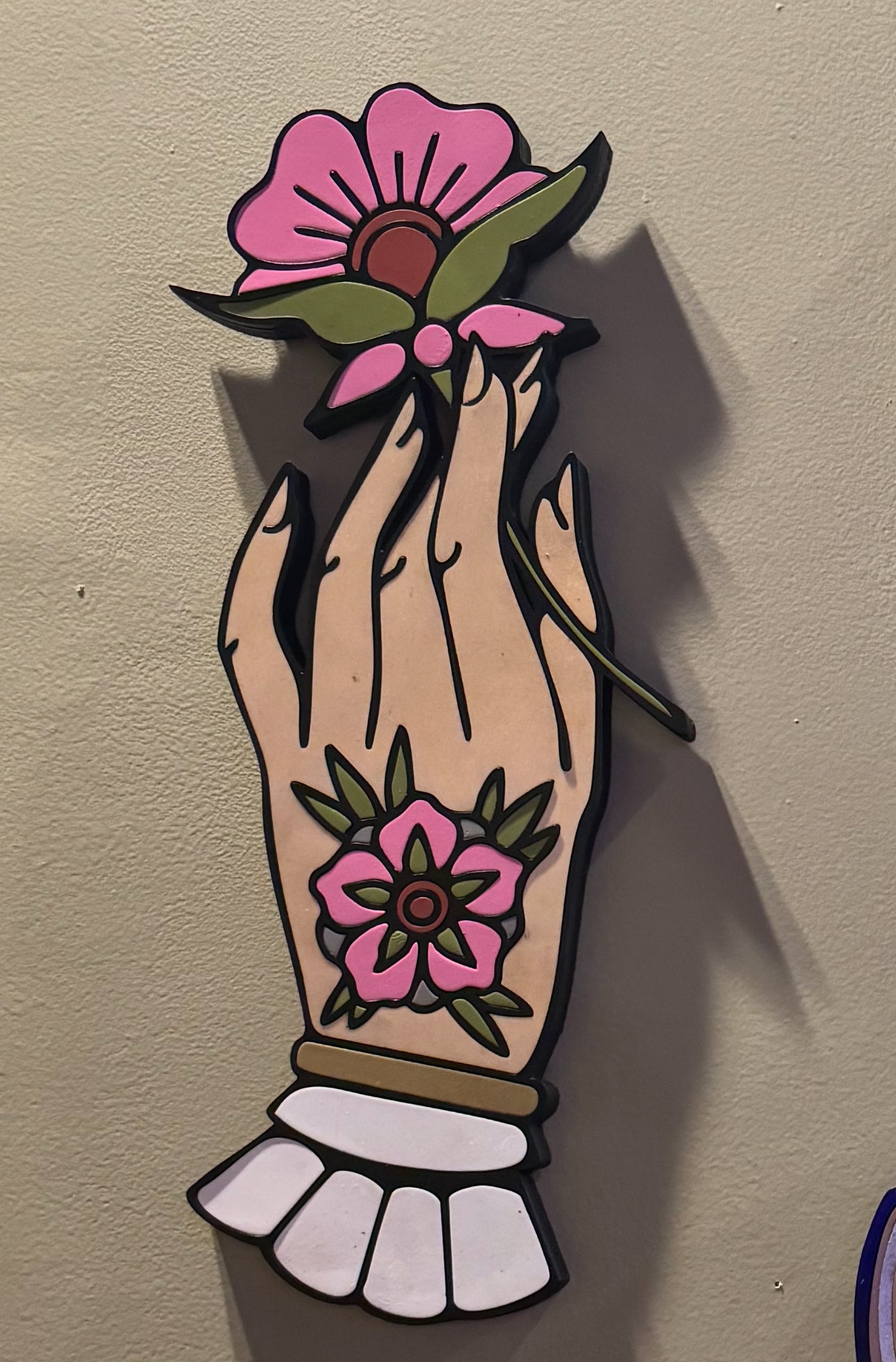 XL Hand Flower Wooden Wall Hanging