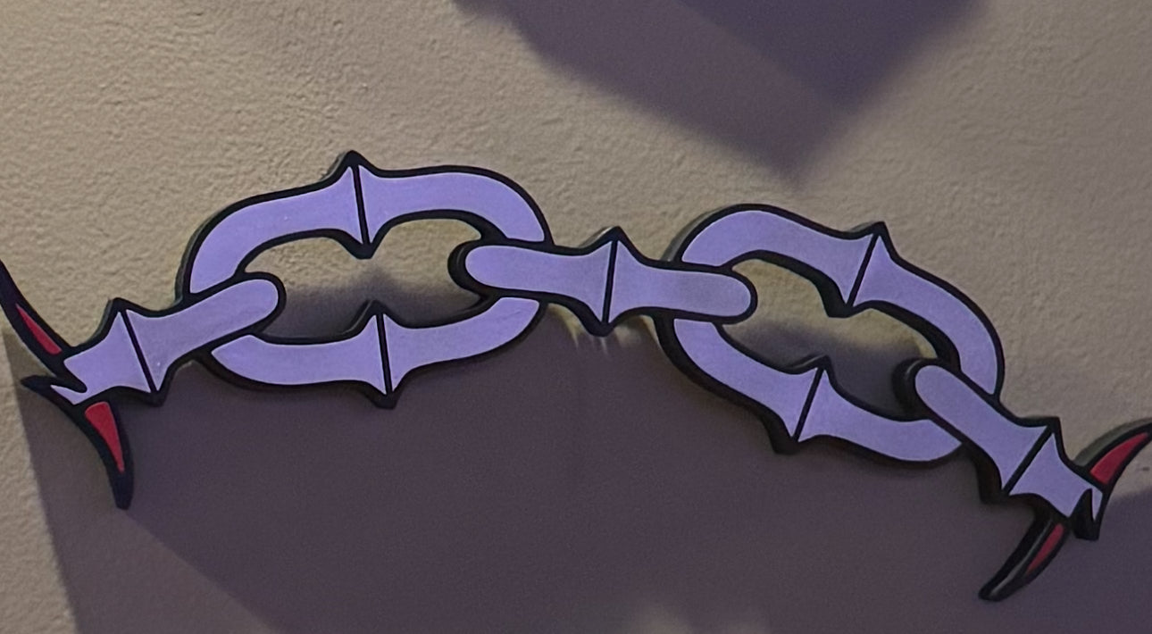 XL Chain or Barbed Wire Wooden Wall Hanging
