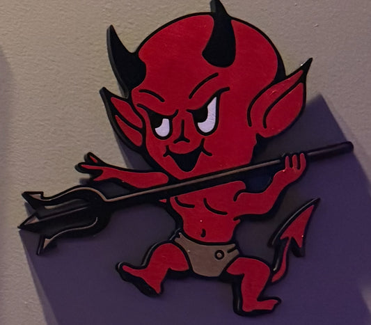 XL Hot Stuff Devil Wooden Wall Hanging