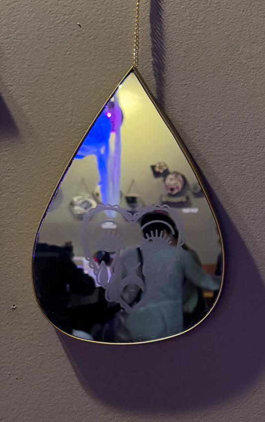 Crying Heart Tear Drop Hanging Mirror