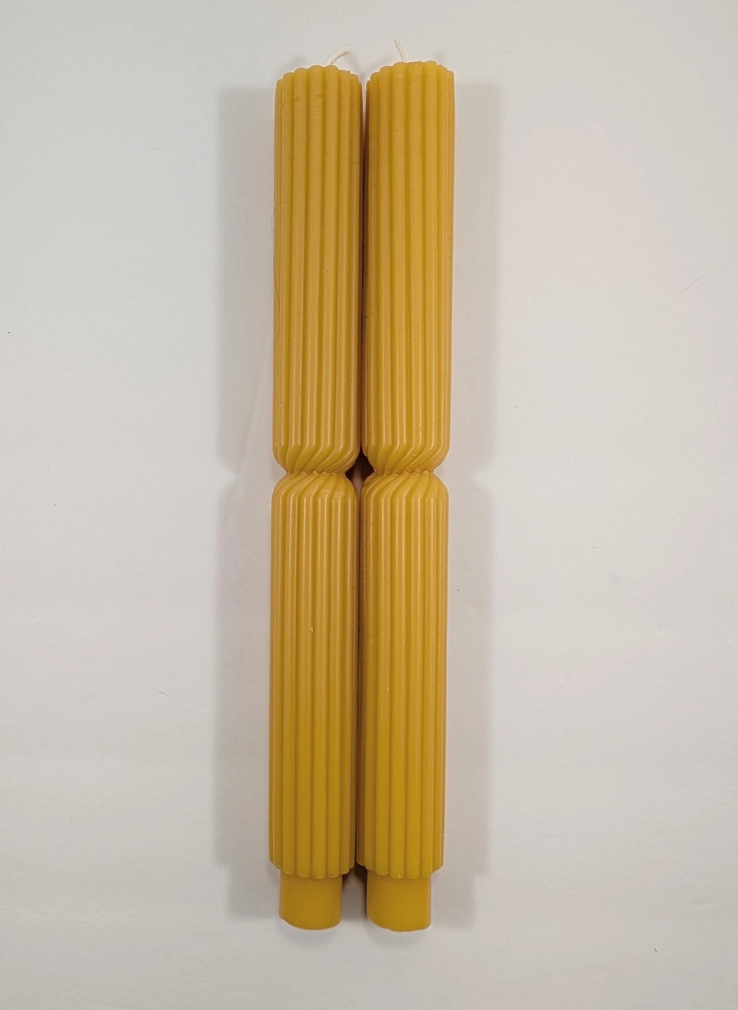 Ribbed column taper candle set