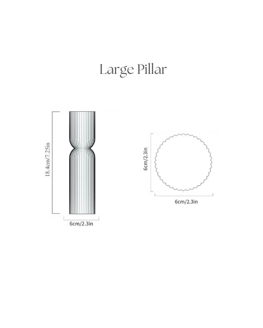 Ribbed pillar candle / Large
