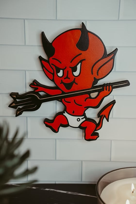 Hot Stuff Devil Wooden Wall Hanging