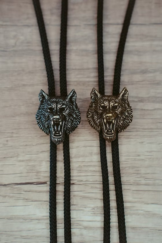 Wolf Bolo Tie