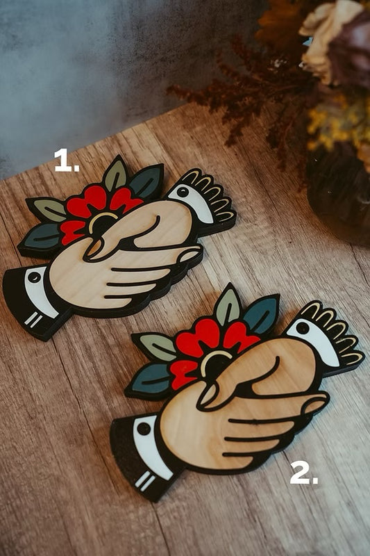 Traditional Handshake Wooden Wall Hanging